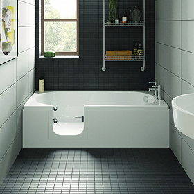 Milton Luxury LH Walk In 1500mm Bath inc. Front + End Panels Large Image