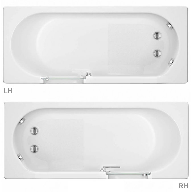 Milton Luxury Walk In 1700mm Bath inc. Front + End Panels  Profile Large Image