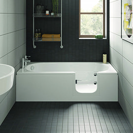 Milton Luxury Walk In 1700mm Bath inc. Front + End Panels Medium Image