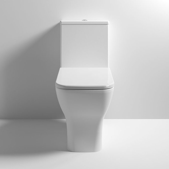Milton Modern Square Comfort Height Toilet + Soft Close Seat  Profile Large Image