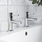 Milton Pair of Chrome Modern Lever Basin Taps