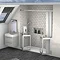 Milton Silver Front Access Half Height Twin Bi-Fold In Line Shower Doors Large Image