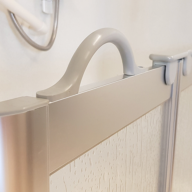 Milton Silver Front Access Half Height Twin Bi-Fold Inline Shower Doors - Right Hand Profile Large