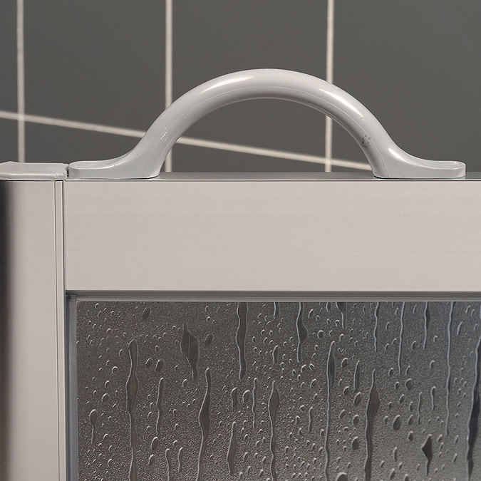 Milton Silver Front Access Half Height Twin Bi-Fold Inline Shower Doors - Right Hand Standard Large