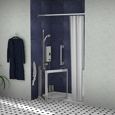 Milton Silver LH Front Access Half Height Bi-Fold Shower Door  Profile Large Image