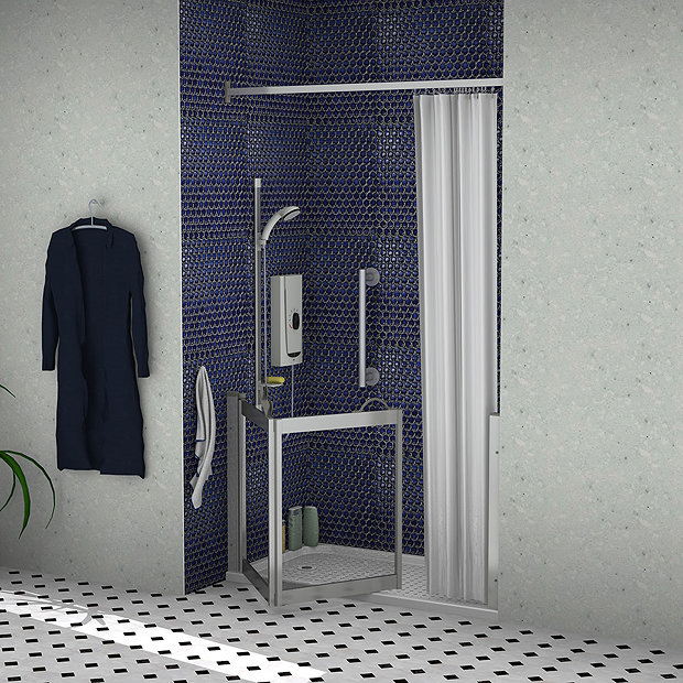 Milton Silver Front Access Half Height BiFold Shower Door Left Hand