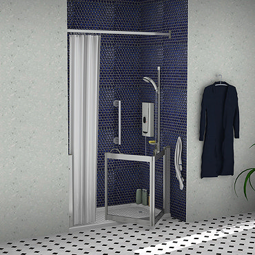 Milton Silver RH Front Access Half Height Bi-Fold Shower Door  Profile Large Image