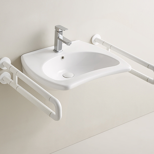 Milton Wheelchair Accessible Wall Hung Basin (605 x 530mm) Large Image
