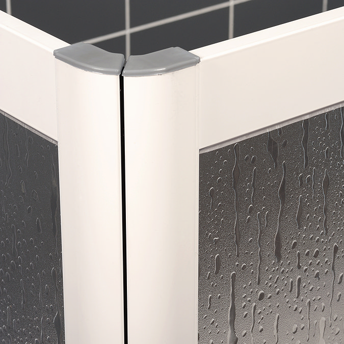 Milton White Corner Access Half Height Shower Doors - Left Hand Standard Large Image
