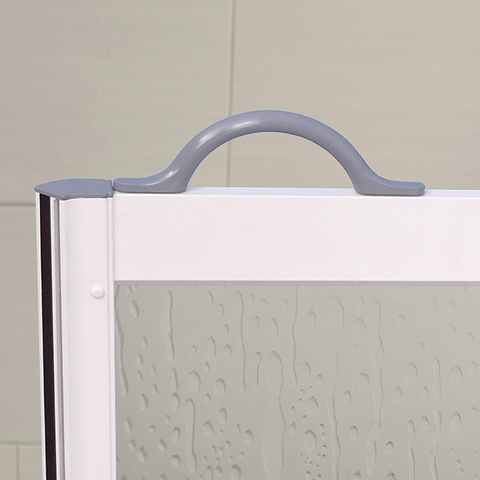 Milton White Corner Access Half Height Shower Doors - Right Hand  Profile Large Image