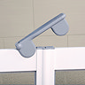 Milton White Corner Access Half Height Twin Bi-Fold Shower Doors with Fixed Panel - Left Hand Featu