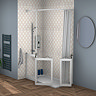 Milton White Corner Access Half Height Twin Bi-Fold Shower Doors with Fixed Panel - Left Hand Large
