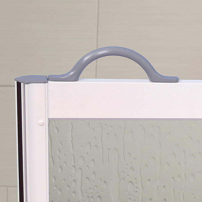 Milton White Front Access Half Height Twin Bi-Fold Inline Shower Doors - Left Hand  Profile Large Im
