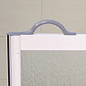 Milton White RH Front Access Half Height Bi-Fold Shower Door Hinged from Fixed Panel Profile Large