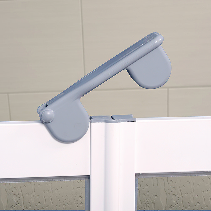 Milton White RH Front Access Half Height Bi-Fold Shower Door Profile Large Image