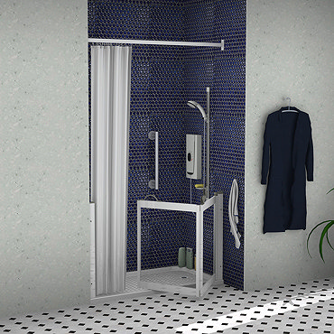 Milton White RH Front Access Half Height Bi-Fold Shower Door  Profile Large Image
