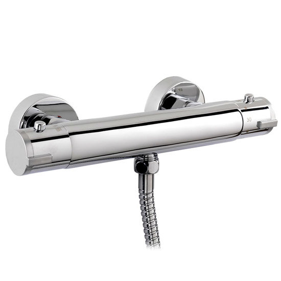 Minimalist Chrome Bar Thermostatic Shower Valve Large Image