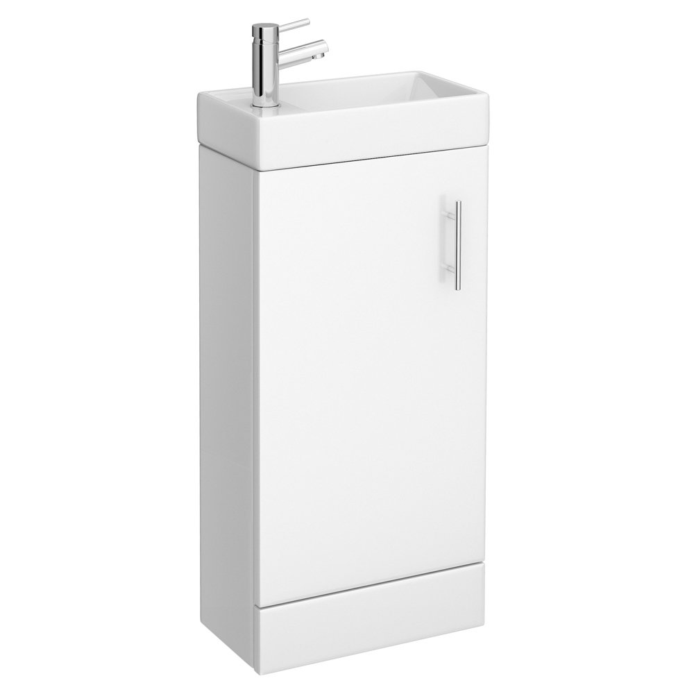 Milan Minimalist Compact Floor Standing Vanity Unit With Knedlington ...