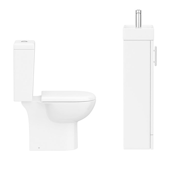 Minimalist Compact Floor Standing Vanity Unit + Knedlington Close Coupled Toilet  additional Large I