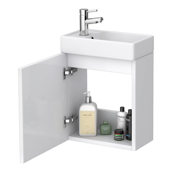 Minimalist Compact Wall Hung Vanity Unit + Series 600 Close Coupled Toilet  Standard Large Image
