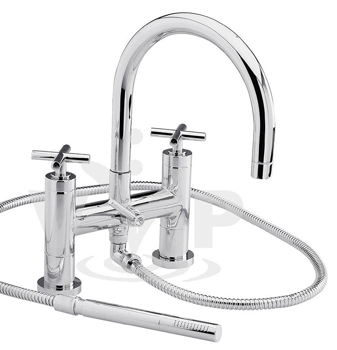 Minimalist Helix cross head Bath shower mixer with shower kit Large Image