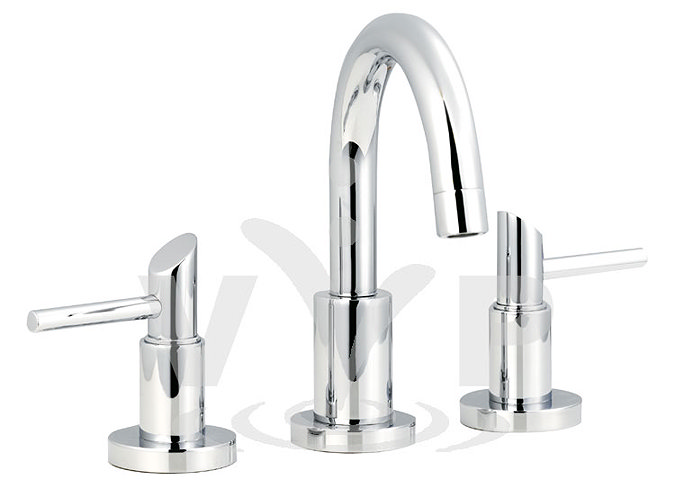 Minimalist Scene 3 tap hole basin mixer small spout Large Image