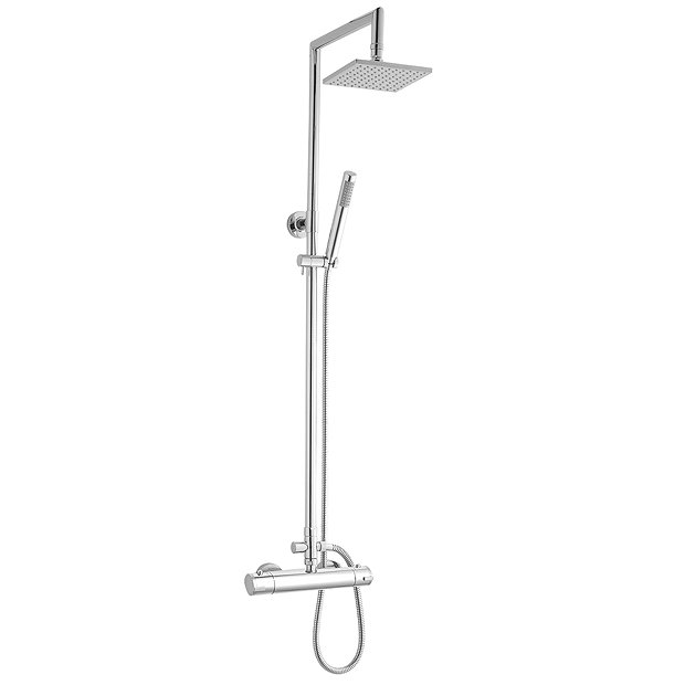 Minimalist Thermostatic Bar Shower Valve & Rigid Riser Kit at Victorian