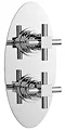 Titan Concealed Thermostatic Twin Shower Valve with Oval Plate Large Image