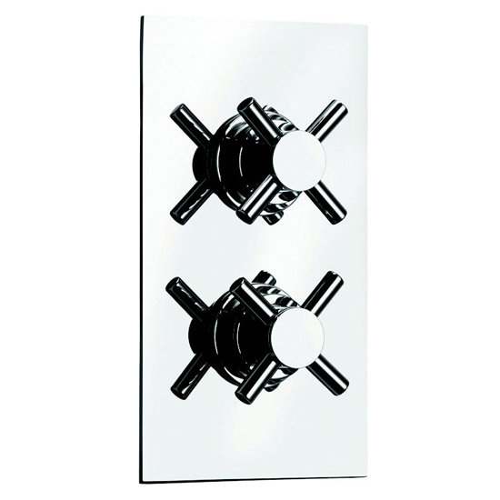 Minimalist Twin Crosshead Concealed Shower Valve - Chrome Large Image