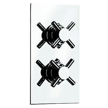 Minimalist Twin Crosshead Concealed Shower Valve - Chrome Profile Large Image
