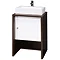 Minimalist Ebony Brown Washstand w/ Basin & Mirror Cabinet W500 x D470mm Profile Large Image