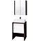 Minimalist Ebony Brown Washstand w/ Basin & Mirror Cabinet W500 x D470mm Large Image