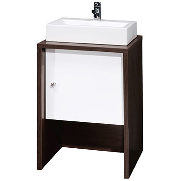 Minimalist 500 x 470mm Ebony Brown Washstand w/ Rectangular Basin Profile Large Image