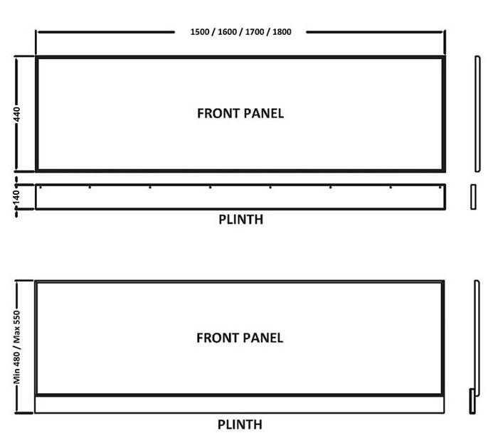 Minimalist White Gloss MDF Front Bath Panel | Victorian Plumbing