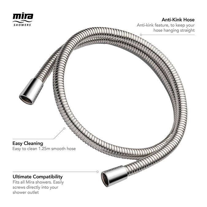 Mira 1.25m Logic Metal Shower Hose - 2.1605.166  Profile Large Image