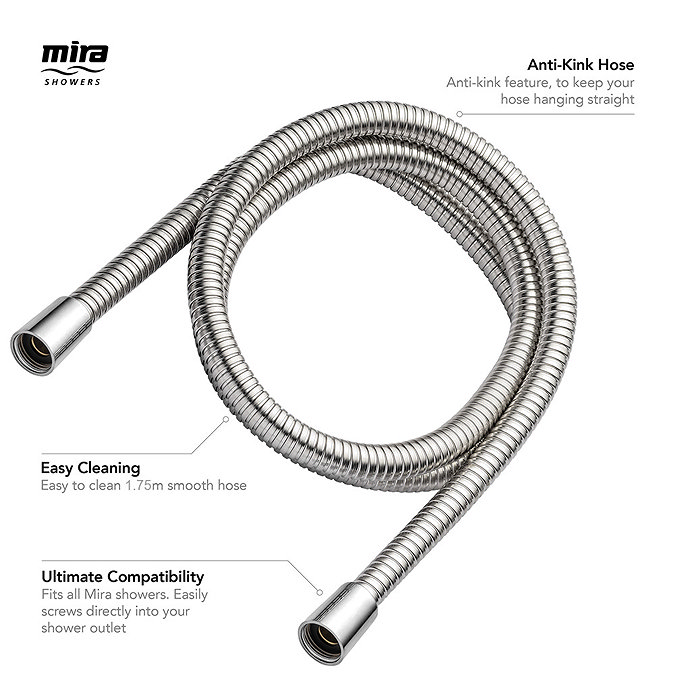 Mira 1.75m Logic Metal Shower Hose - 2.1605.139  Profile Large Image