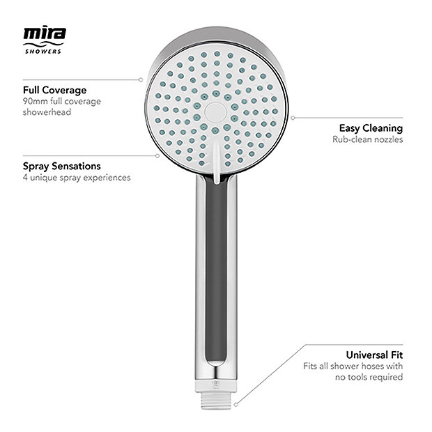 Mira Beat Eco Four Spray Showerhead - Chrome - 2.1831.003  Profile Large Image
