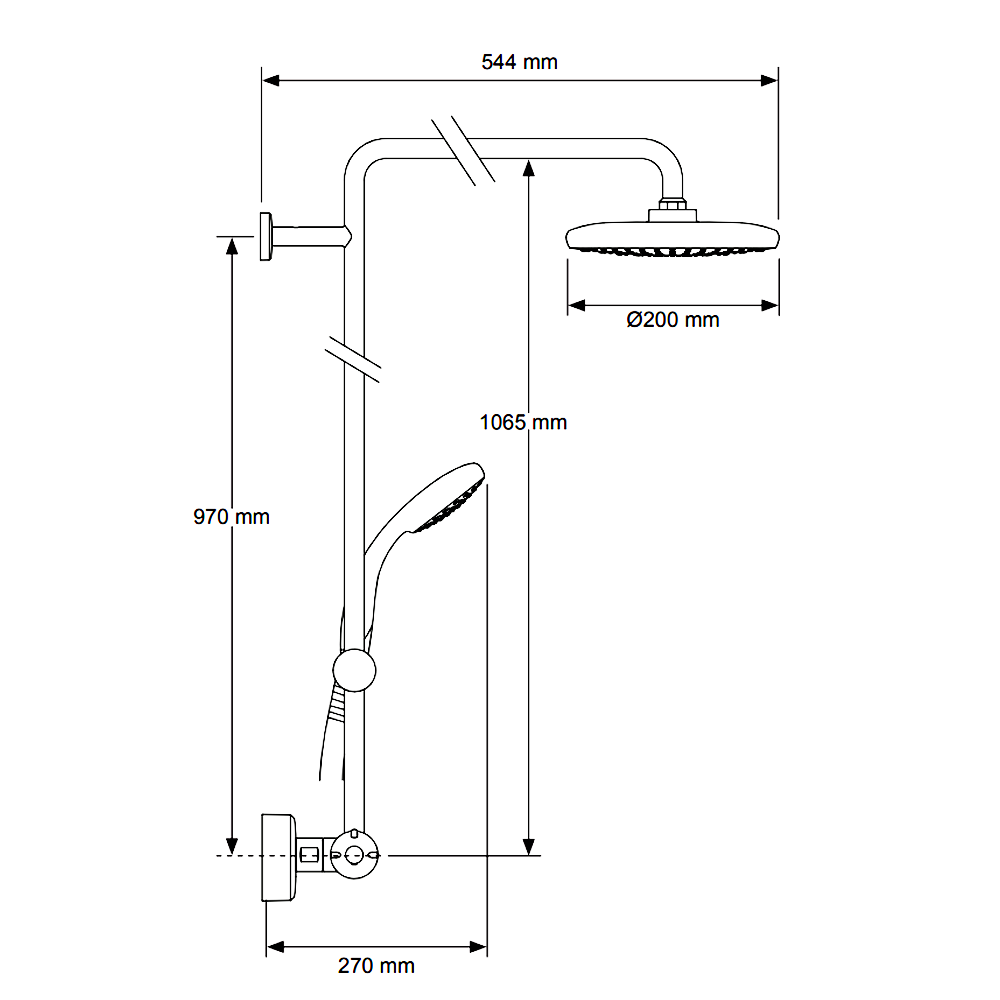 Mira Coda Pro ERD Thermostatic Bar Shower Mixer - Chrome