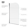 Mira Elevate Hinged Curved Bathscreen 800mm