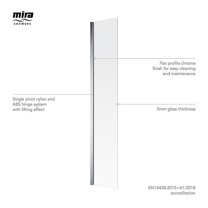 Mira Elevate Static Panel Bathscreen 300mm