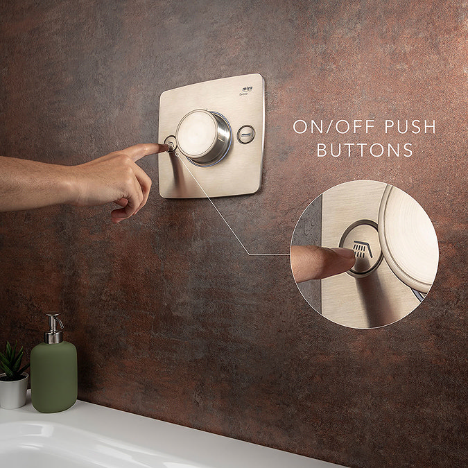 Mira Evoco Dual Outlet Brushed Nickel Thermostatic Mixer Shower with Bathfill - 1.1967.008 Newest L