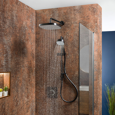 Mira Evoco Dual Outlet Matt Black Thermostatic Mixer Shower - 1.1967.003  Feature Large Image
