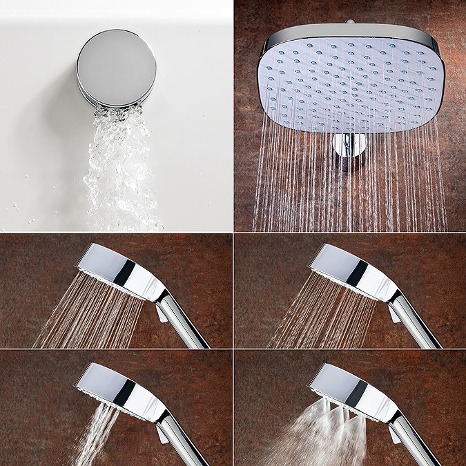 Mira Evoco Triple Outlet Chrome Thermostatic Mixer Shower with Bathfill - 1.1967.009 Feature Large