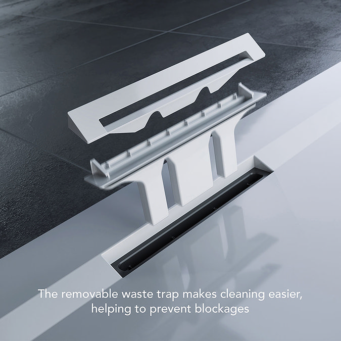 Mira Flight Level 1000 x 1000mm Slate Effect Quadrant Shower Tray Profile Large Image