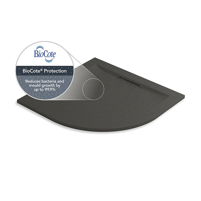 Mira Flight Level 1000 x 1000mm Slate Effect Quadrant Shower Tray Standard Large Image