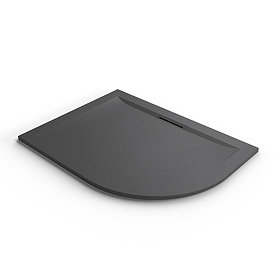 Mira Flight Level 1200 x 900mm LH Slate Effect Offset Quadrant Shower Tray Large Image