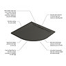 Mira Flight Level 1200 x 900mm RH Slate Effect Offset Quadrant Shower Tray  In Bathroom Large Image