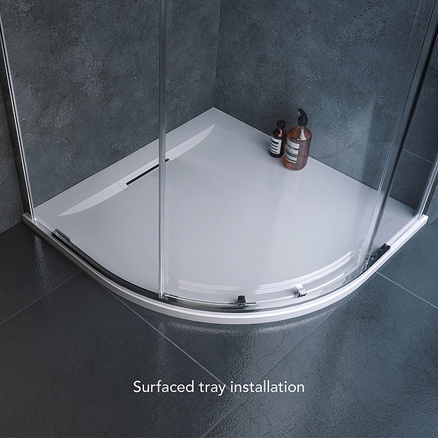 Mira Flight Level 800 x 800mm White Quadrant Shower Tray
