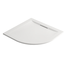 Mira Flight Level Safe 900 x 900mm Anti-Slip White Quadrant Shower Tray Large Image