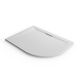 Mira Flight Level Safe 1200 x 900mm LH Anti-Slip White Offset Quadrant Shower Tray Large Image